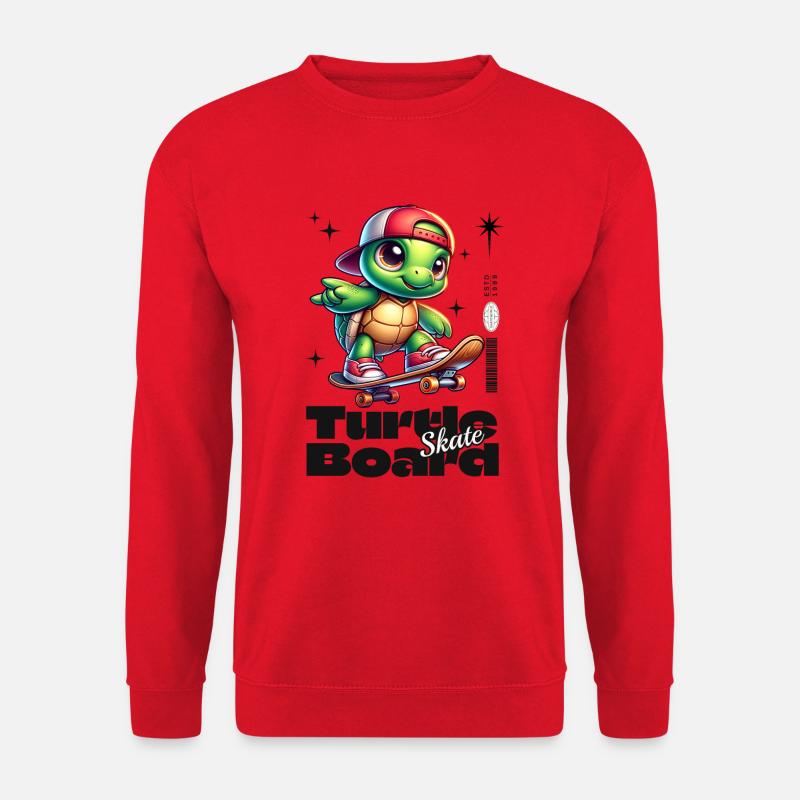 Turtle Skateboard Schildkröte - Unisex Pullover - Rot