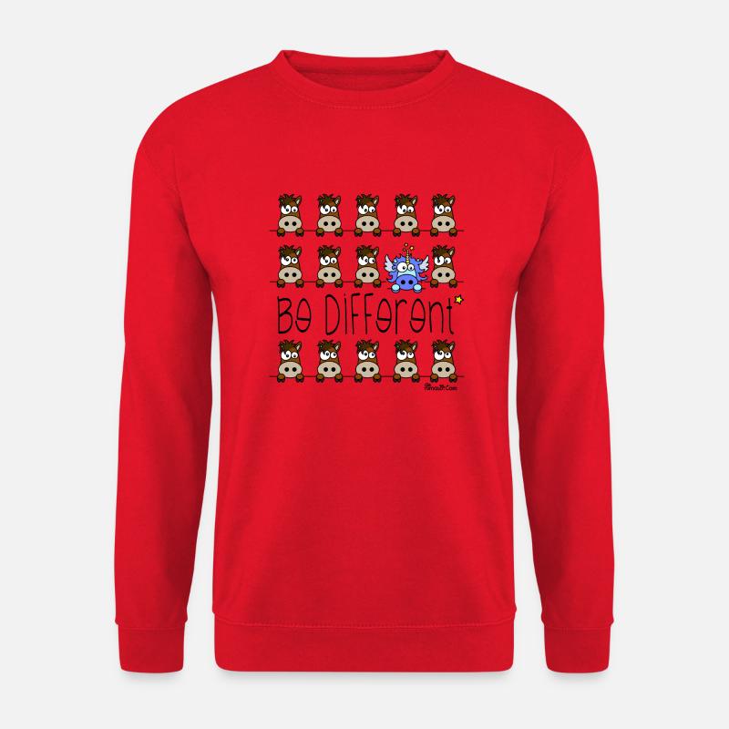 Licorne Bleu - Be Different, citations - Sweat-shirt Unisexe - rouge