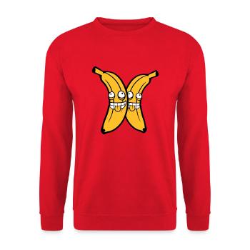 2 freunde team paar banane obst verrueckt grimasse - Unisex Pullover - Rot - Vorne - Alina (178cm) & Michal (187cm)
