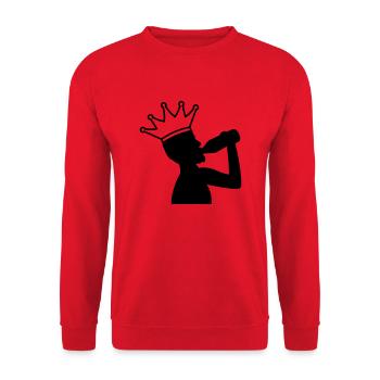 Beer King - Unisex Sweatshirt - red - Front - Alina (178cm) & Michal (187cm)