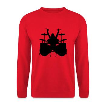 drummer - Unisex Pullover - Rot - Vorne - Alina (178cm) & Michal (187cm)