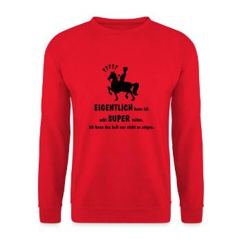 reiten - Unisex Pullover - Rot - Vorne - Alina (178cm) & Michal (187cm)