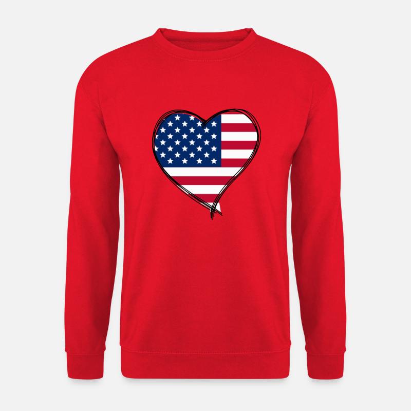 Herz USA - Unisex Pullover - Rot