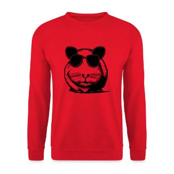 Guinea pig cool sunglasses funny vector 4 - Unisex Sweatshirt - red - Front - Alina (178cm) & Michal (187cm)