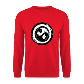Yin Yang Sign Symbol Peace Happy 3 - Unisex Sweatshirt - red - Front - Alina (178cm) & Michal (187cm)