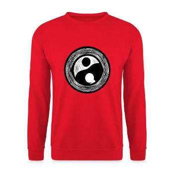 Yin Yang Sign Symbol Peace Happy 11 - Unisex Sweatshirt - red - Front - Alina (178cm) & Michal (187cm)