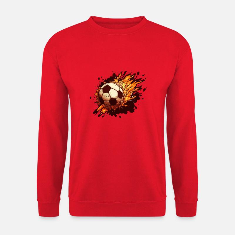 Fußball in Flammen - Unisex Pullover - Rot