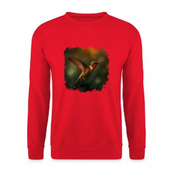 Hummingbirds have iridescent feathers - Unisex Sweatshirt - red - Front - Alina (178cm) & Michal (187cm)