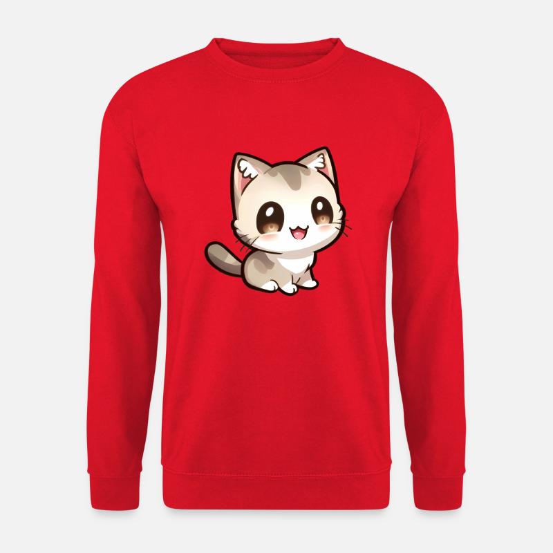 Mignon petit chat chibi - Sweat-shirt Unisexe - rouge
