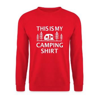 Camping Camper Spruch Motorhome - Unisex Sweatshirt - red - Front - Alina (178cm) & Michal (187cm)