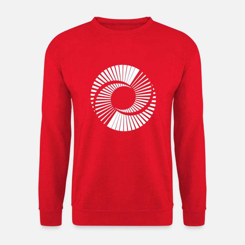 geometrisches spiralförmiges Design - Unisex Pullover - Rot