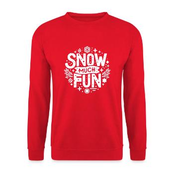 Snow Much Fun - Unisex Sweatshirt - red - Front - Alina (178cm) & Michal (187cm)