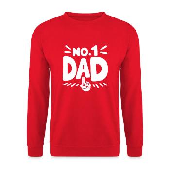 Nr. 1 Vater - Unisex Pullover - Rot - Vorne - Alina (178cm) & Michal (187cm)