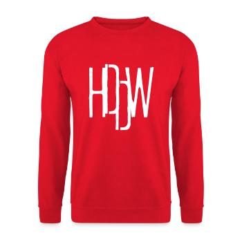 HDDW logo white - Unisex Pullover - Rot - Vorne - Alina (178cm) & Michal (187cm)