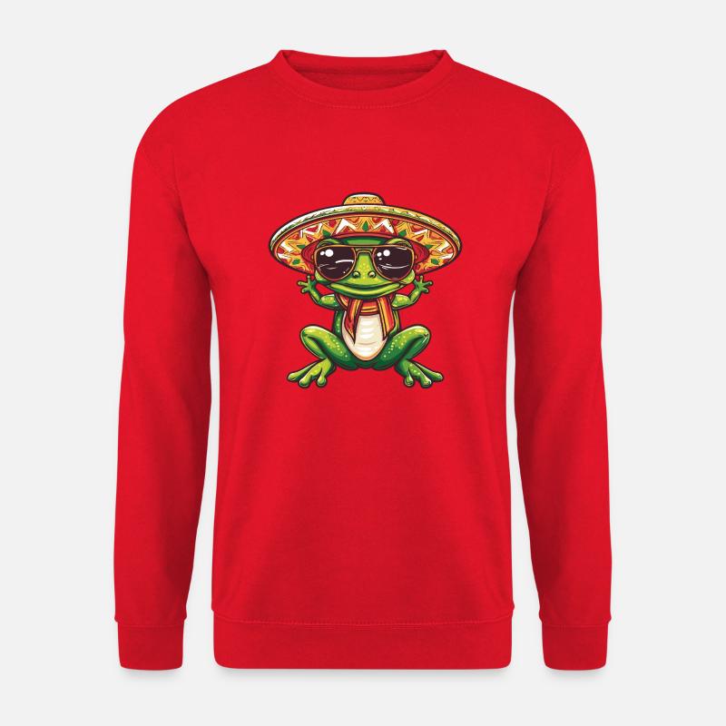 Frosch Lustig Sombrero - Unisex Pullover - Rot