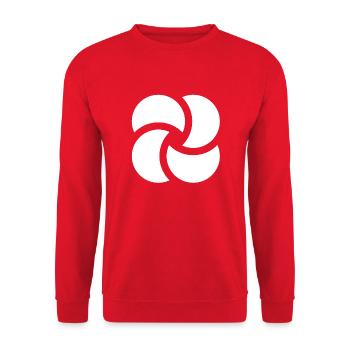 Abstrakte Blume - Unisex Pullover - Rot - Vorne - Alina (178cm) & Michal (187cm)