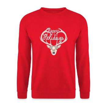 Joyeuses Fêtes Cerf ! T-shirt cadeau de Noël - Sweat-shirt Unisexe - rouge - Devant - Alina (178cm) & Michal (187cm)