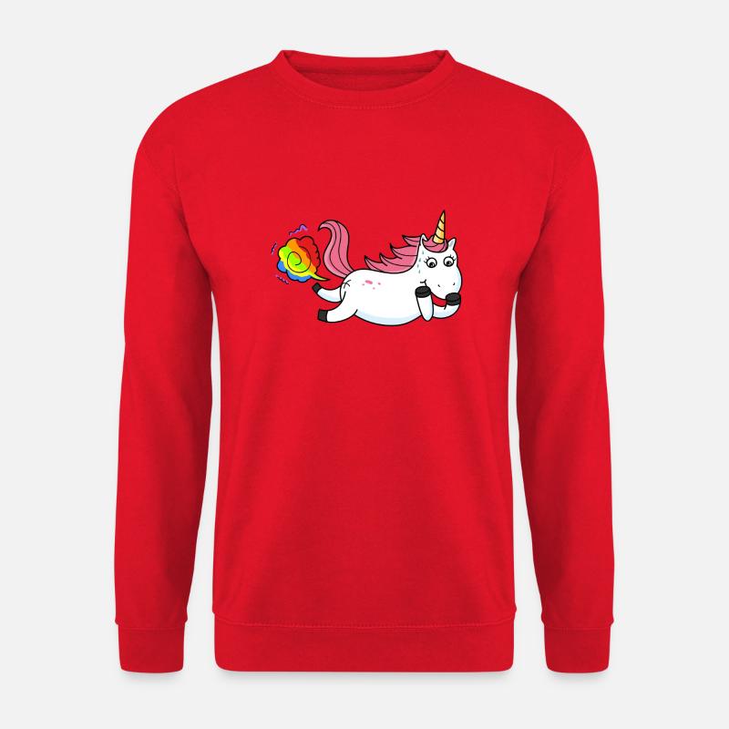 Farting unicorn rainbow - Unisex Sweatshirt - red