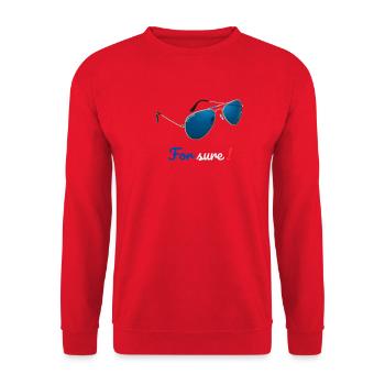 Sicher - Unisex Pullover - Rot - Vorne - Alina (178cm) & Michal (187cm)