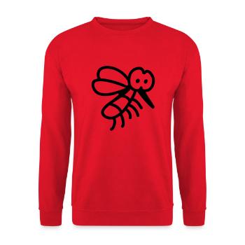 Mücke - Insekt - Line - Unisex Pullover - Rot - Vorne - Alina (178cm) & Michal (187cm)