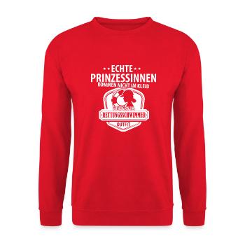 Rettungsschwimmer - Unisex Pullover - Rot - Vorne - Alina (178cm) & Michal (187cm)