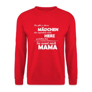 Ich liebe meine Tochter - Mama - Unisex Pullover - Rot - Vorne - Alina (178cm) & Michal (187cm)