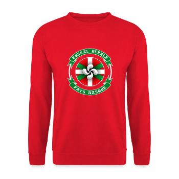 Pays Basque - Euskal Herria - Sweat-shirt Unisexe - rouge - Devant - Alina (178cm) & Michal (187cm)