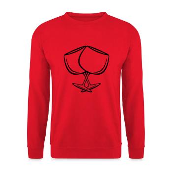 wine glasses - Unisex Pullover - Rot - Vorne - Alina (178cm) & Michal (187cm)