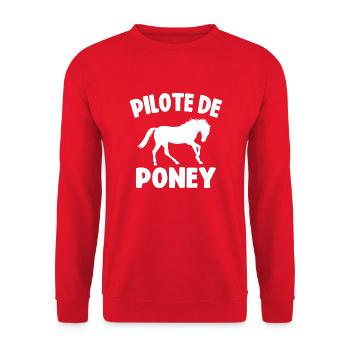 Yoga De Cheval Acrobatie De Poney Pilote De Poney - Sweat-shirt Unisexe - rouge - Devant - Alina (178cm) & Michal (187cm)