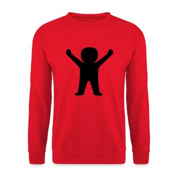 Happy Male Illustration Design - Unisex Sweatshirt - red - Front - Alina (178cm) & Michal (187cm)