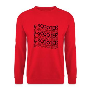 E-Scooter E-Roller Scooter - Unisex Sweatshirt - red - Front - Alina (178cm) & Michal (187cm)