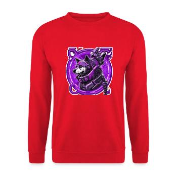 Roboterhund ist hinter dir her - Unisex Pullover - Rot - Vorne - Alina (178cm) & Michal (187cm)