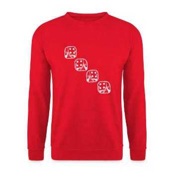 boardgame chess backgammon game night - Unisex Pullover - Rot - Vorne - Alina (178cm) & Michal (187cm)