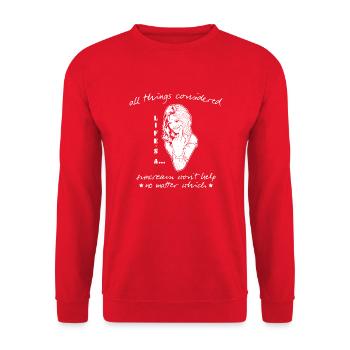 Funny Sayings - Life's A... - Life is - Unisex Sweatshirt - red - Front - Alina (178cm) & Michal (187cm)