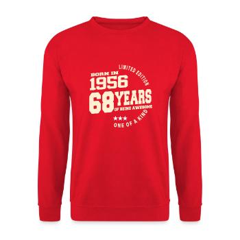 1956 Vintage Born Vintage Geburtstagsgeschenk - Unisex Pullover - Rot - Vorne - Alina (178cm) & Michal (187cm)