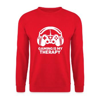 Gaming is My Therapy - Unisex Sweatshirt - red - Front - Alina (178cm) & Michal (187cm)