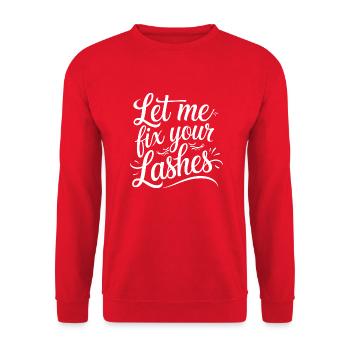 Votre look de cils est mon objectif - Sweat-shirt Unisexe - rouge - Devant - Alina (178cm) & Michal (187cm)