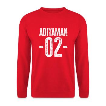 Adıyaman 02 – Stolz auf eine vielfältige Heimat - Unisex Pullover - Rot - Vorne - Alina (178cm) & Michal (187cm)