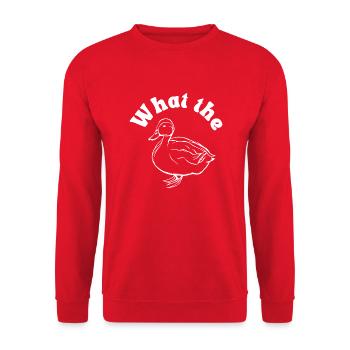 What the said by the Duck - Unisex Sweatshirt - red - Front - Alina (178cm) & Michal (187cm)