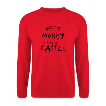 Besoin d’argent pour l’écriture de graffitis noirs de Castle - Sweat-shirt Unisexe - rouge - Devant - Alina (178cm) & Michal (187cm)