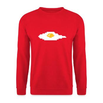 Pixel Fried Egg - Unisex Sweatshirt - red - Front - Alina (178cm) & Michal (187cm)