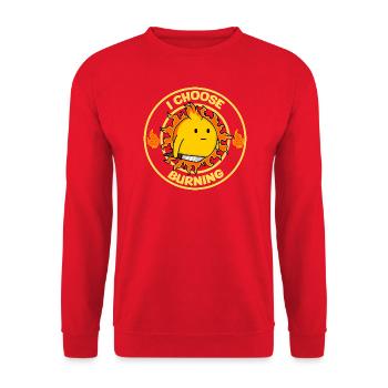 I Choose Burning Funny Sun Sarcasm Mood Design - Unisex Sweatshirt - red - Front - Alina (178cm) & Michal (187cm)