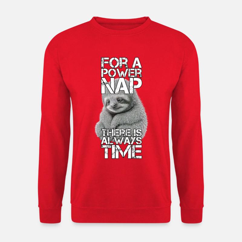 Faultier Power Nap Geschenk - Unisex Pullover - Rot