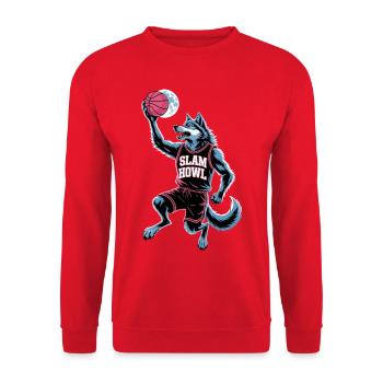 Slam Howl Basketball Wolf - Unisex Sweatshirt - red - Front - Alina (178cm) & Michal (187cm)