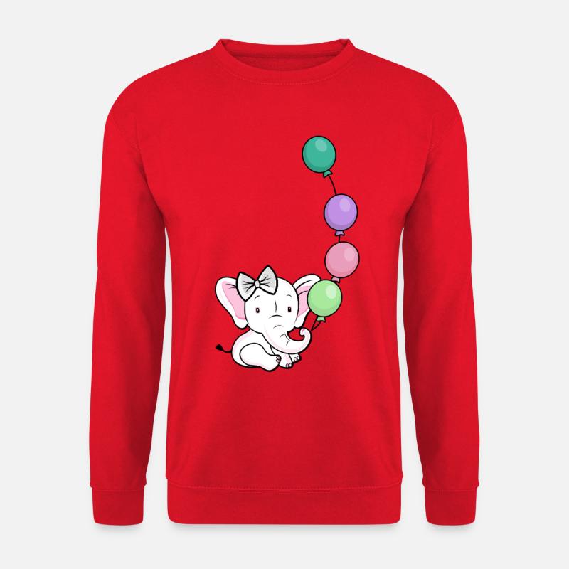 Balloon elephant with bow - Unisex Sweatshirt - red