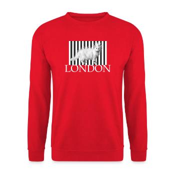 Punk Cat London Contrast streetwaer - Unisex Sweatshirt - red - Front - Alina (178cm) & Michal (187cm)