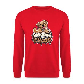 grenzend zum Chaos - Unisex Pullover - Rot - Vorne - Alina (178cm) & Michal (187cm)