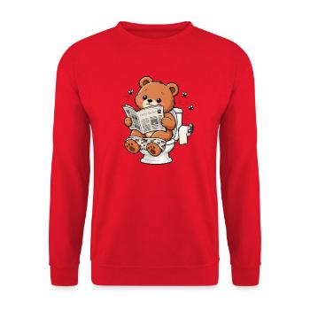 Bärenjunges - Unisex Pullover - Rot - Vorne - Alina (178cm) & Michal (187cm)