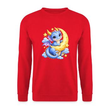 Märchenschnuller mit goldenem Mond - Unisex Pullover - Rot - Vorne - Alina (178cm) & Michal (187cm)