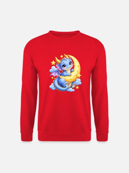 Märchenschnuller mit goldenem Mond - Unisex Pullover - Rot